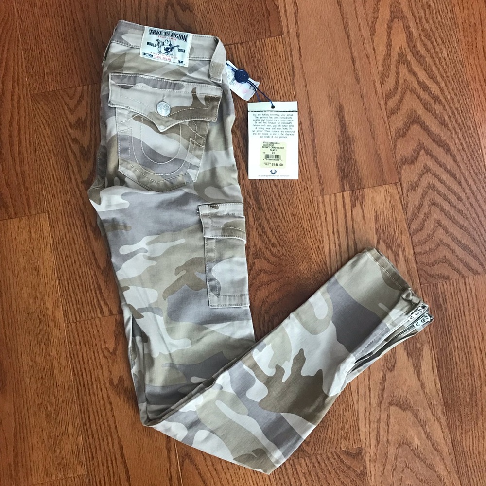 True Religion Skinny Camo Cargo Pants